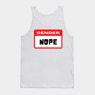 Gender Nope Name Tag Tank Top